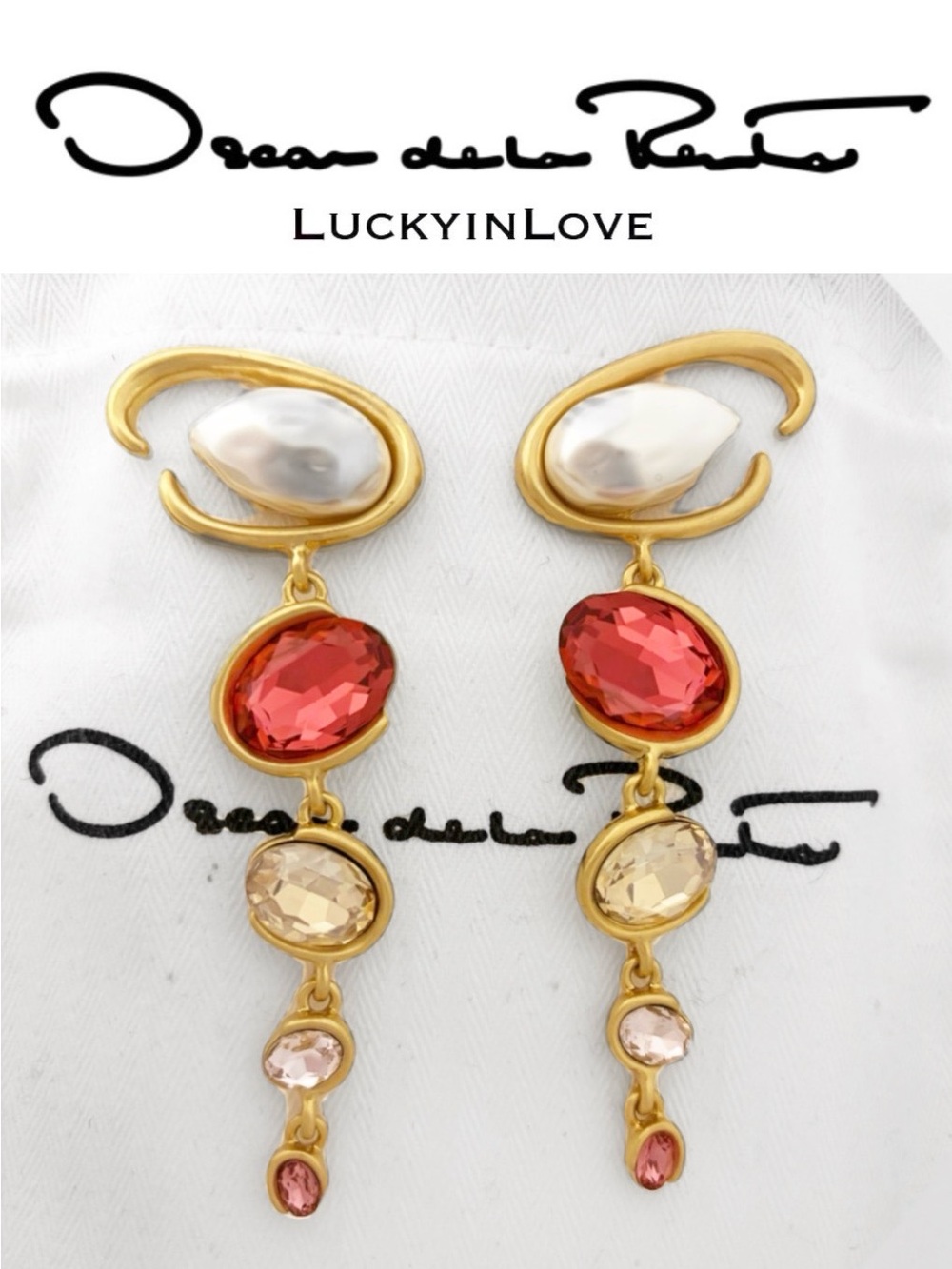 OSCAR DE LA RENTA COLOR: Rose Multi
O-Shape Baroque Pearly Earrings
